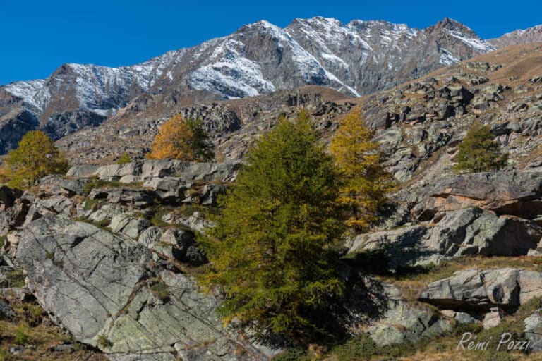 Pente rocheuse le long des sentiers de montagne